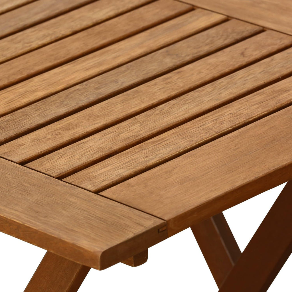 TIOMAN Outdoor Dining Set, Slatted Hardwood, Natural