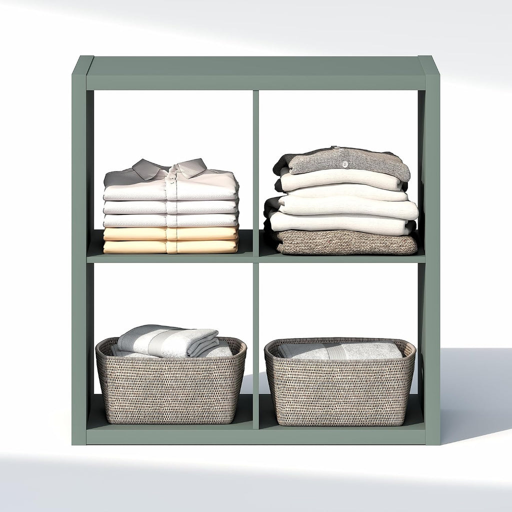 Cubic Extra Thick 4-Cube Closet Organizers and Storage, Sage Green