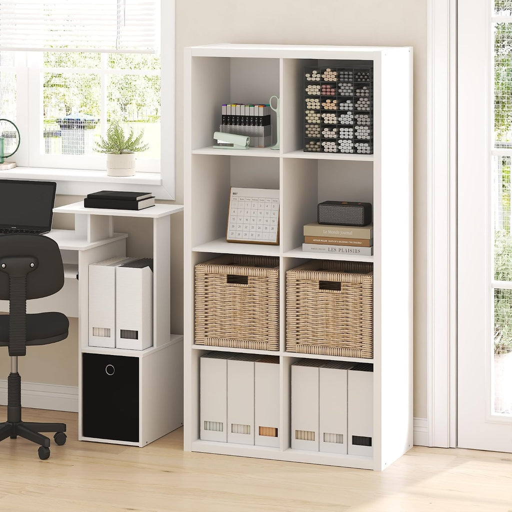Cubicle 8-Cube Book Shelf, Bookshelf, Bookcase, White
