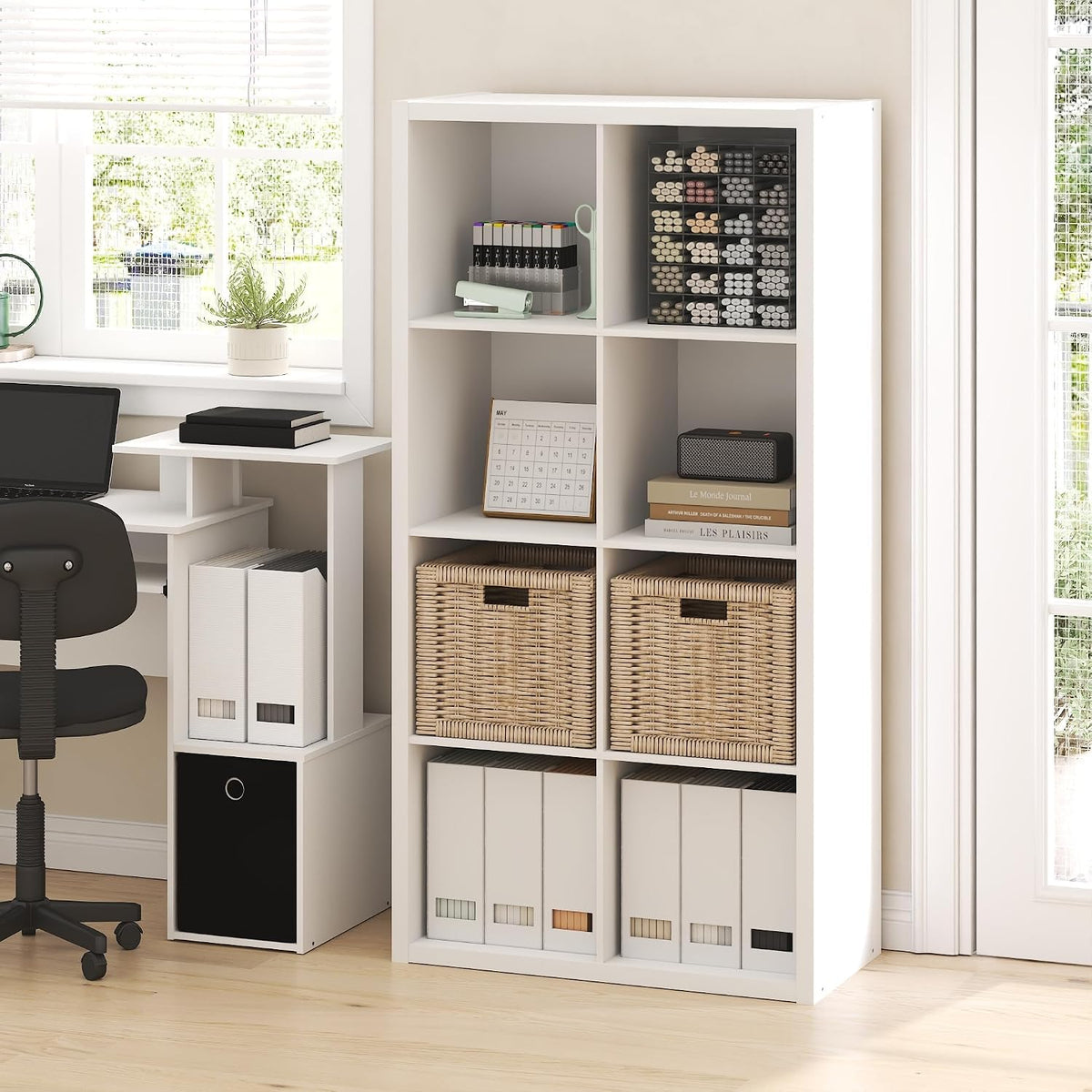 Cubicle 8-Cube Book Shelf, Bookshelf, Bookcase, White