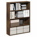 PASIR Book Shelf, 4-Tier Bookshelf with Open Storage Shelf, Standing Bookcase, 9.3 x 31.3 x 41.8, Easy Assembly, for Home Office, Bedroom, Living Room, Amber Pine