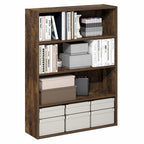 PASIR Book Shelf, 4-Tier Bookshelf with Open Storage Shelf, Standing Bookcase, 9.3 x 31.3 x 41.8, Easy Assembly, for Home Office, Bedroom, Living Room, Amber Pine