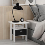 Andrey Square Side Table, End Table, Night Stand, White/Black