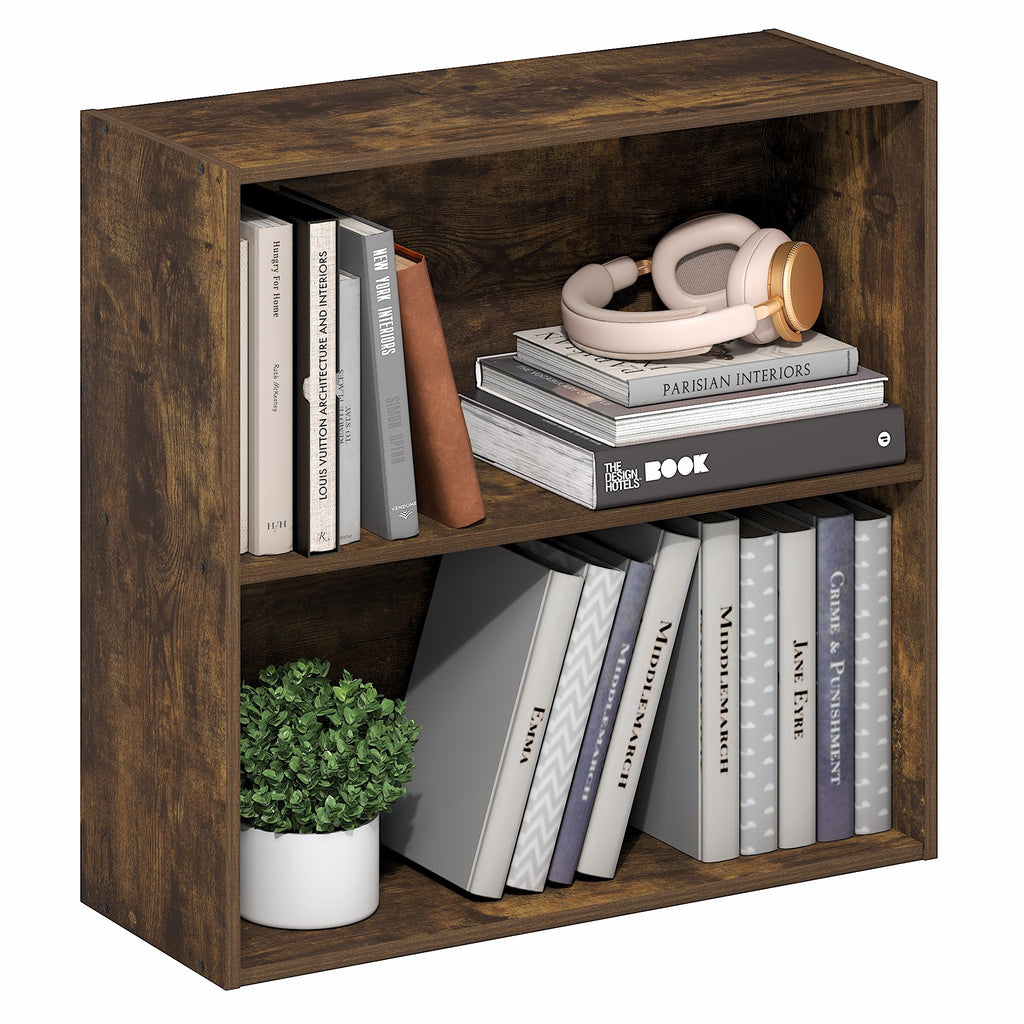 PASIR 6-Tier Book Shelf, Open Shelves Bookshelf, Amber Pine