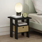 TIDUR Night Stand Set of 2, Nightstand with Storage, Espresso