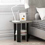 TIDUR Night Stand Set of 2, Nightstand with Shelf, French Oak