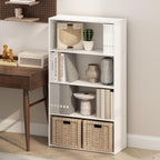 Simple Book Shelf, 4-Tier Bookshelf, Bookcase with Open Shelf, 9.4 x 23.6 x 41.7, for Living Room, Bedroom, Home Office, White