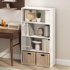 Simple Book Shelf, 4-Tier Bookshelf, Bookcase with Open Shelf, 9.4 x 23.6 x 41.7, for Living Room, Bedroom, Home Office, White