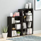 PASIR Book Shelf, 4-Tier Bookshelf, Bookcase with Open Shelf, 9.4 x 23.6 x 41.7, for Living Room, Bedroom, Home Office, Espresso