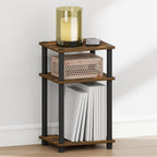 JUST Toolless 3-Tier Night Stand, Open Storage, Americano