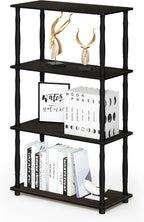 Turn-N-Tube 4-Tier Multipurpose Shelf Display Rack, Classic Tubes, Espresso/Black