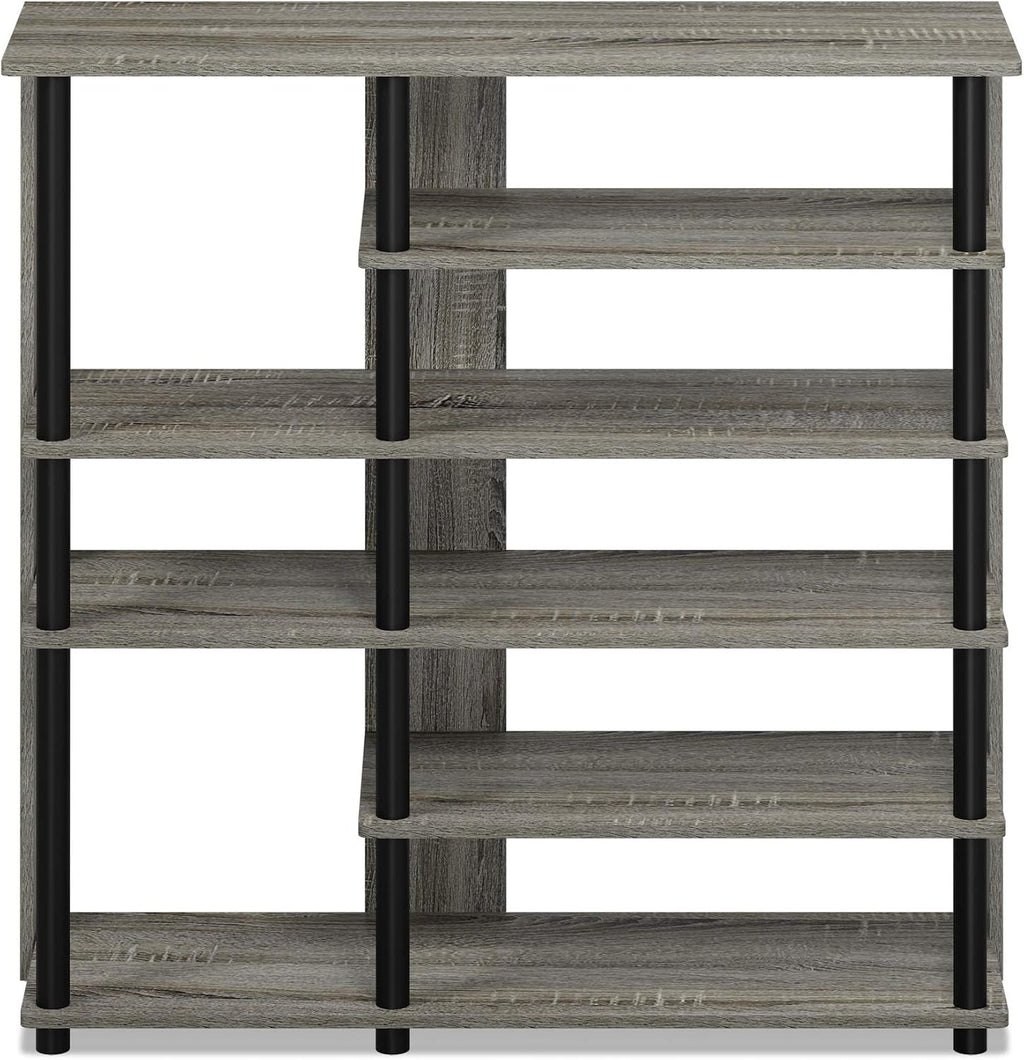 Turn-N-Tube Multi Storage Shoe Rack, 35.2"W 6-Tier, French Oak Grey/Black