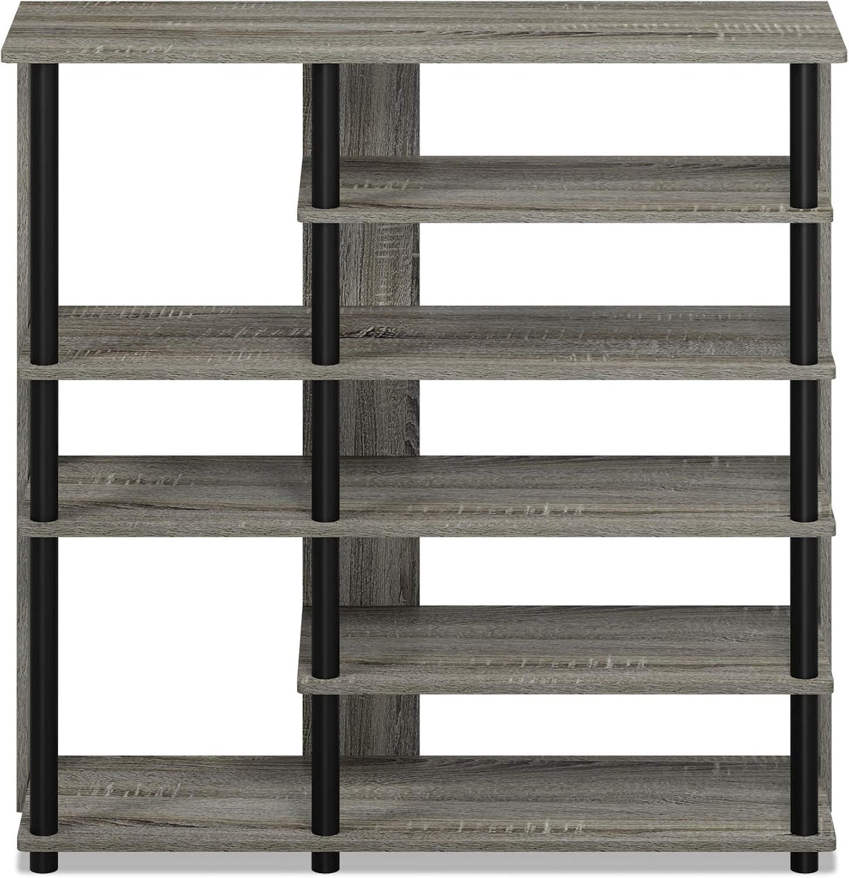 Turn-N-Tube Multi Storage Shoe Rack, 35.2"W 6-Tier, French Oak Grey/Black