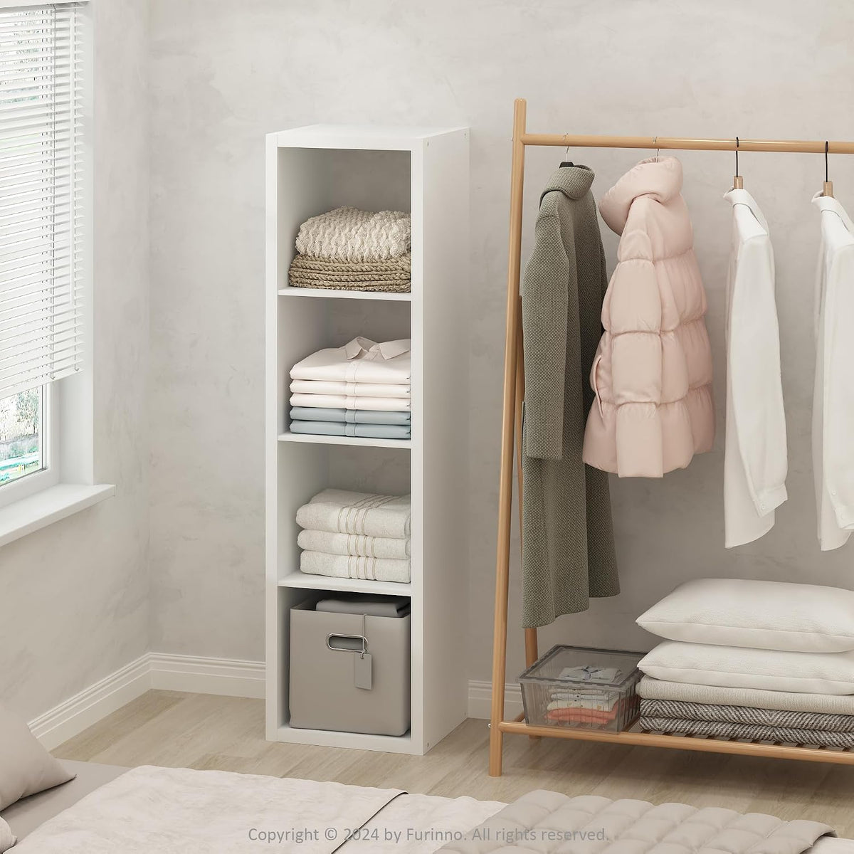 Cubic Extra Thick 4-Cube Closet Organizers and Storage, White
