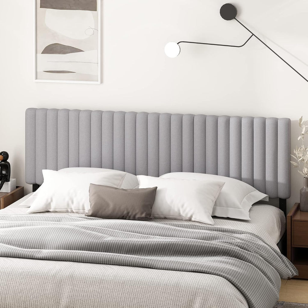 Roanne Upholstered Tufted Headboard, Glacier, King