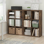 Cubicle Book Shelf Set of 2, 6-Cube Bookshelf, Amber Pine