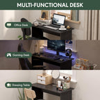 Simplistic Printer Stand with Large Desktop, Espresso
