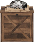 Peli Small Cat Litter Box Enclosure with Single Door, Rustic Brown