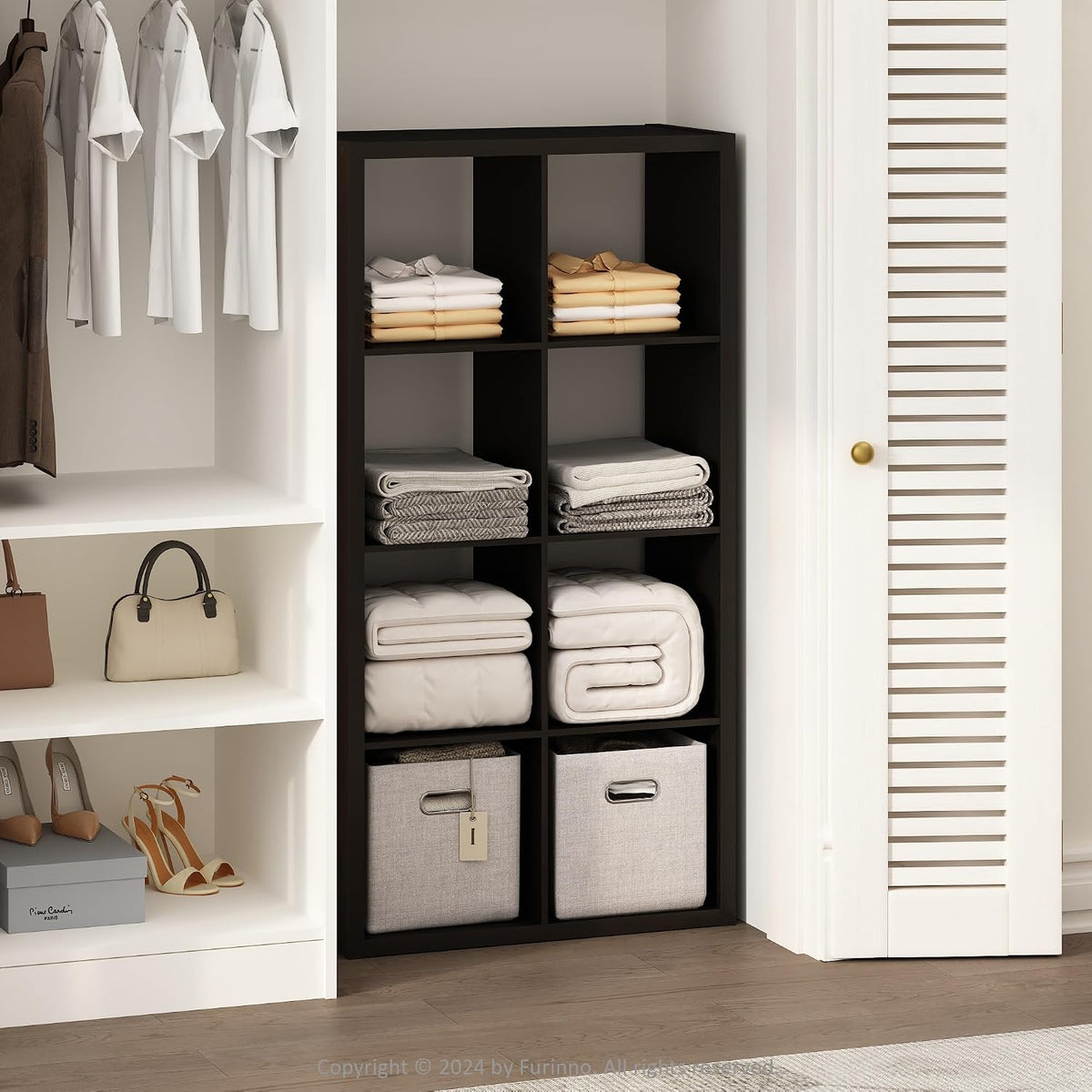 Cubic Extra Thick 8-Cube Closet Organizers and Storage, Dark Oak
