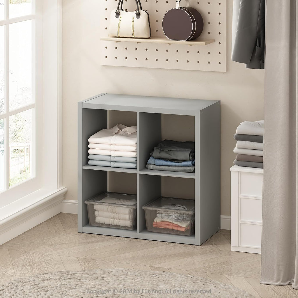 Cubic Extra Thick 4-Cube Closet Organizers and Storage, Light Grey