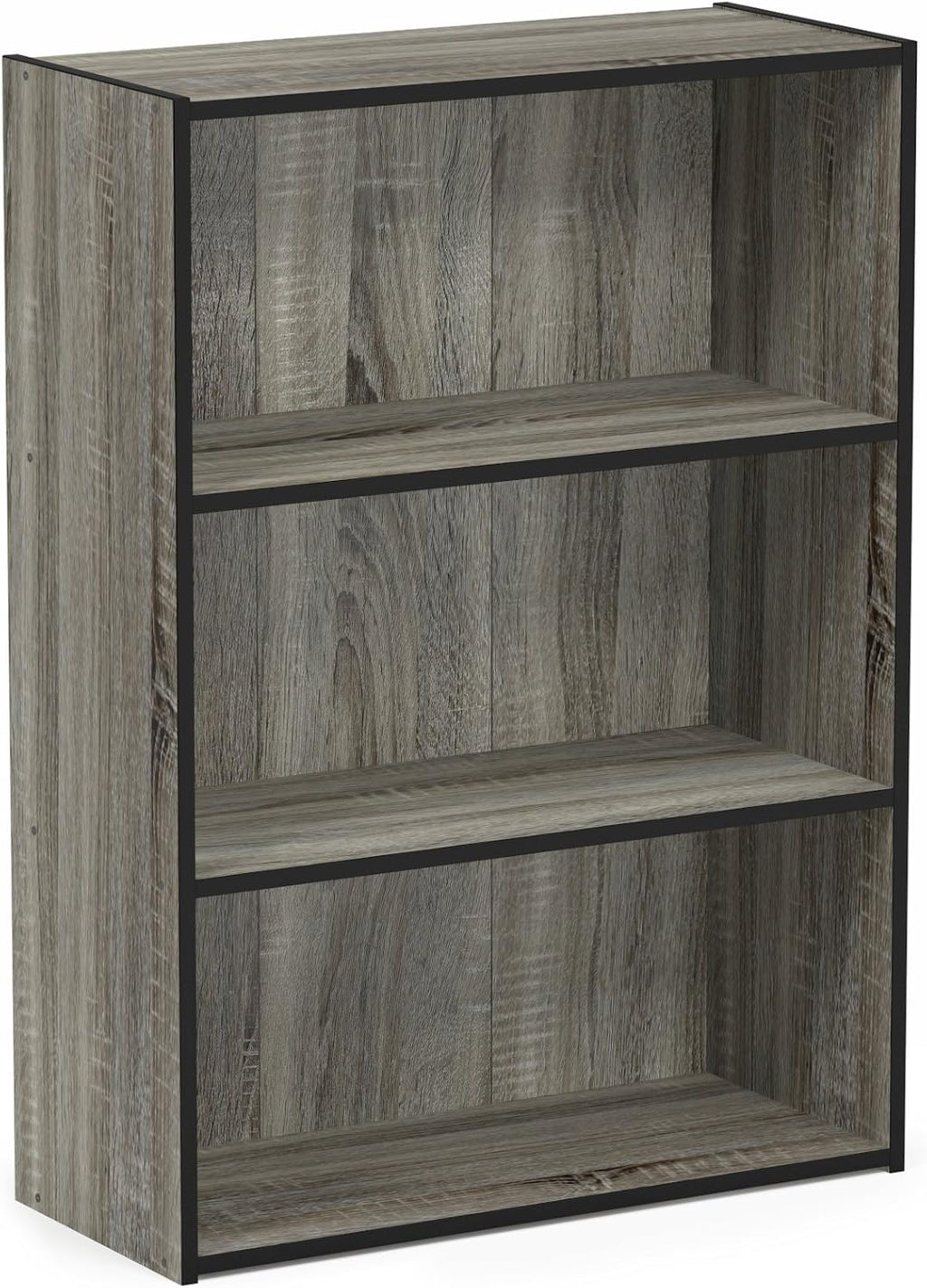 PASIR Book Shelf, 3-Tier Bookshelf, Storage Shelves Bookcase, 9.7 x 23.7 x 31.5, for Living Room, Bedroom, Home Office, French Oak