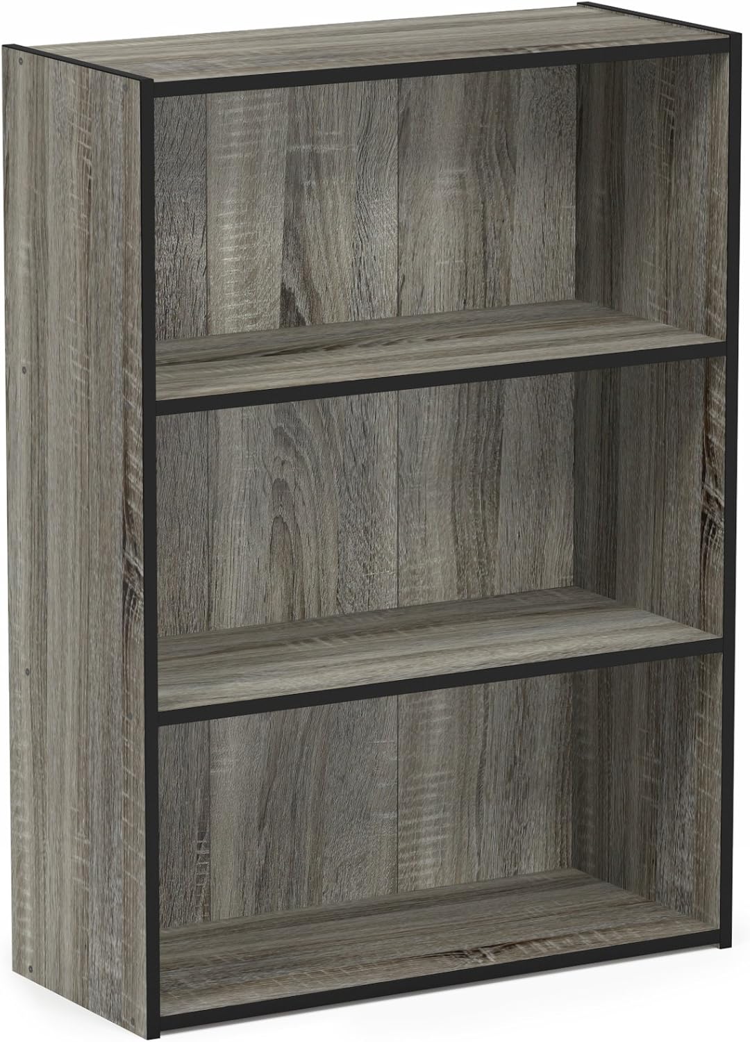 PASIR Book Shelf, 3-Tier Bookshelf, Storage Shelves Bookcase, 9.7 x 23.7 x 31.5, for Living Room, Bedroom, Home Office, French Oak
