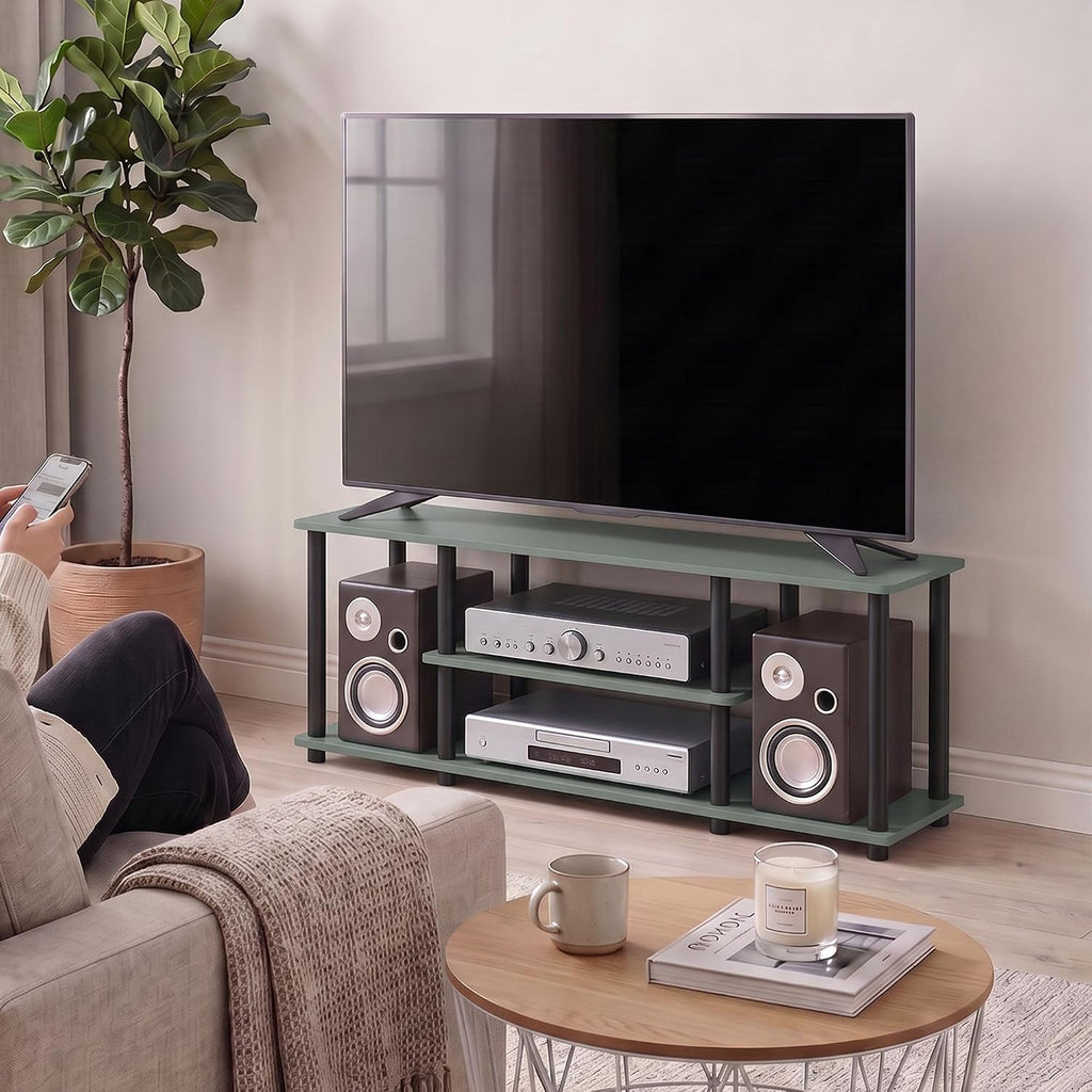 Turn-N-Tube 3-Tier Toolless Assembly TV Stand, Sage Green