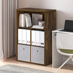 Cubicle 5-Cube Book Shelf, Cube Storage Organizer, Amber Oak