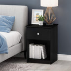 TIDUR Set of 2 Night Stand with Drawer, Americano