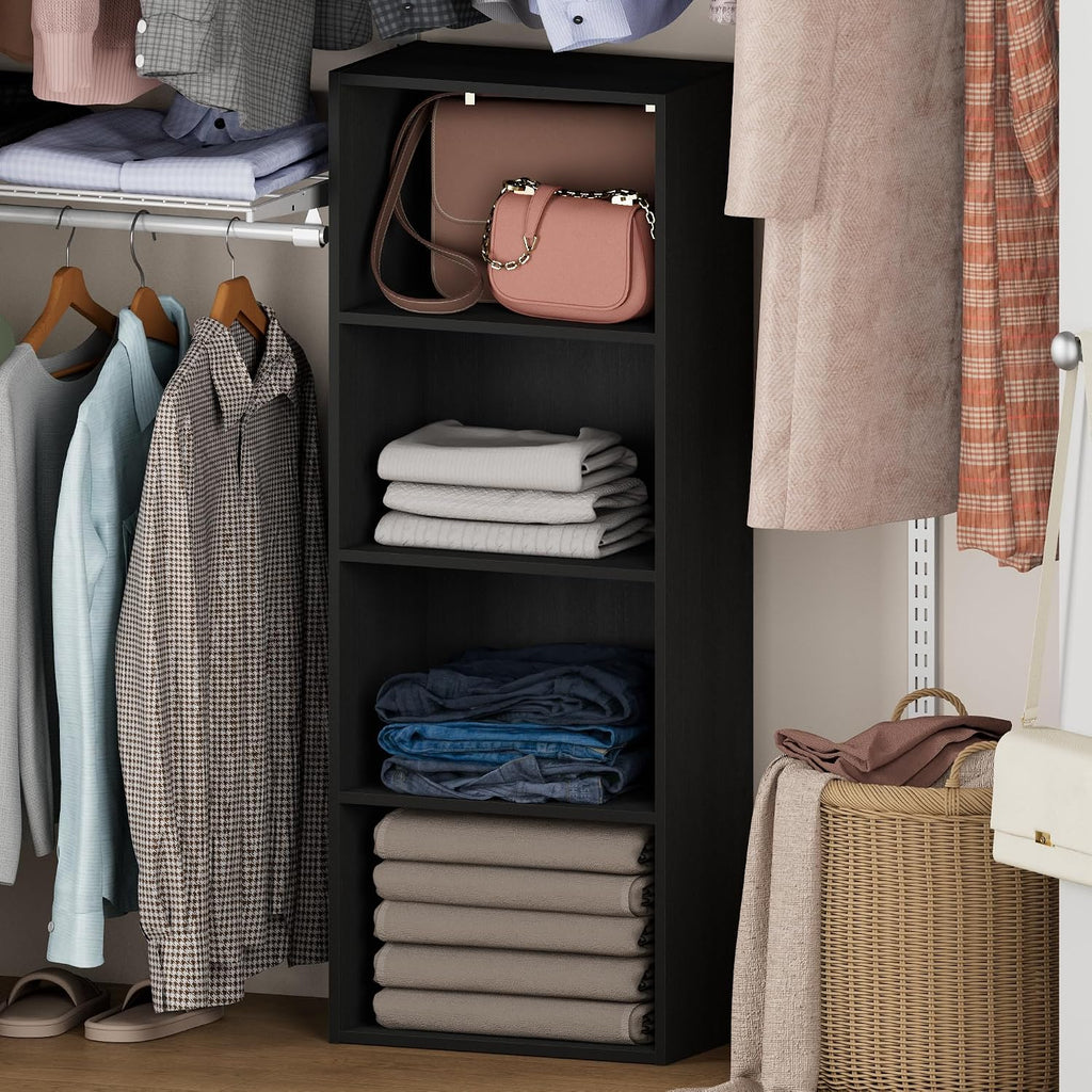 Reed Closet Organizers and Storage, 4-Tier Organizer, Blackwood