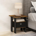 TIDUR Night Stand Set of 2, Nightstand with Storage, Espresso