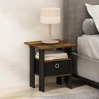 TIDUR Night Stand Set of 2, Nightstand with Storage, Espresso