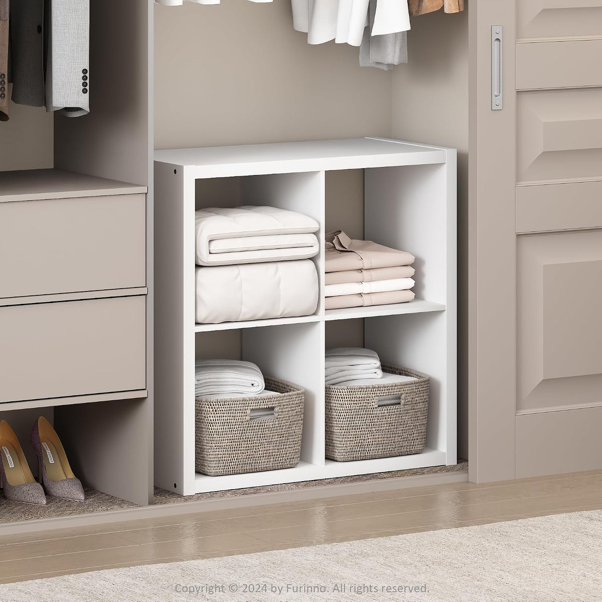 Cubic Extra Thick 4-Cube Closet Organizers and Storage, White