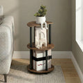 Turn-N-Tube Side Table, 3-Tier Round End Table, Black Espresso