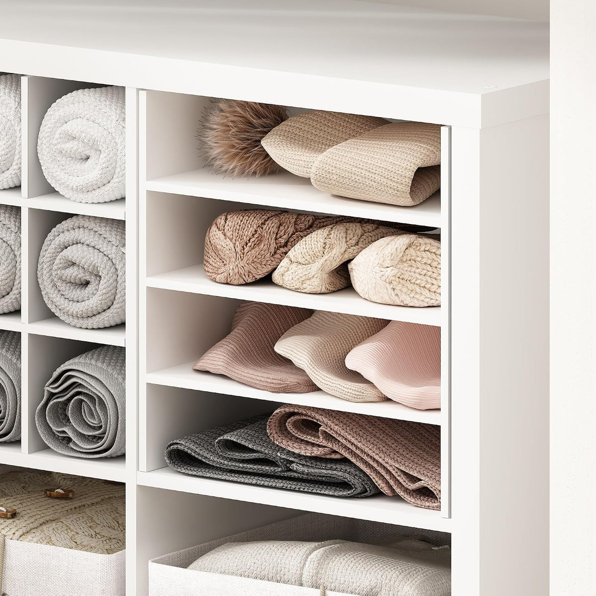 Cubicle Cube Insert, 3-Shelf Cube Organizer, Fits into Extra Thick Cubes, for Organizers and Storage, White (Does not fit IKEA Kallax Shelving)