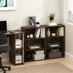 PASIR Set of 2 3-Tier Book Shelf, Amber Pine