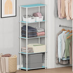 Turn-N-Tube Toolless Assembly 5-Tier Closet Shelf, Light Blue