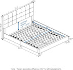 Laval Button Tufted Upholstered Platform Bed Frame, California King, Glacier