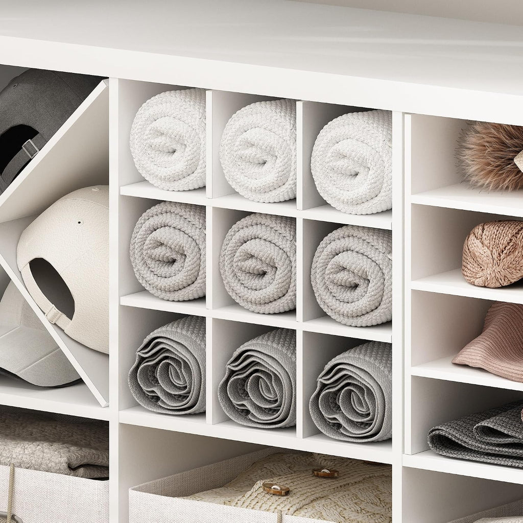 Cubicle Cube Insert, 9-Compartment Cube Organizer, Fits into Extra Thick Cubes, for Organizers and Storage, White (Does not fit IKEA Kallax Shelving)