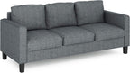 Bayonne 3-Seater Loveseat Sofa, 76" Wide, Gunmetal