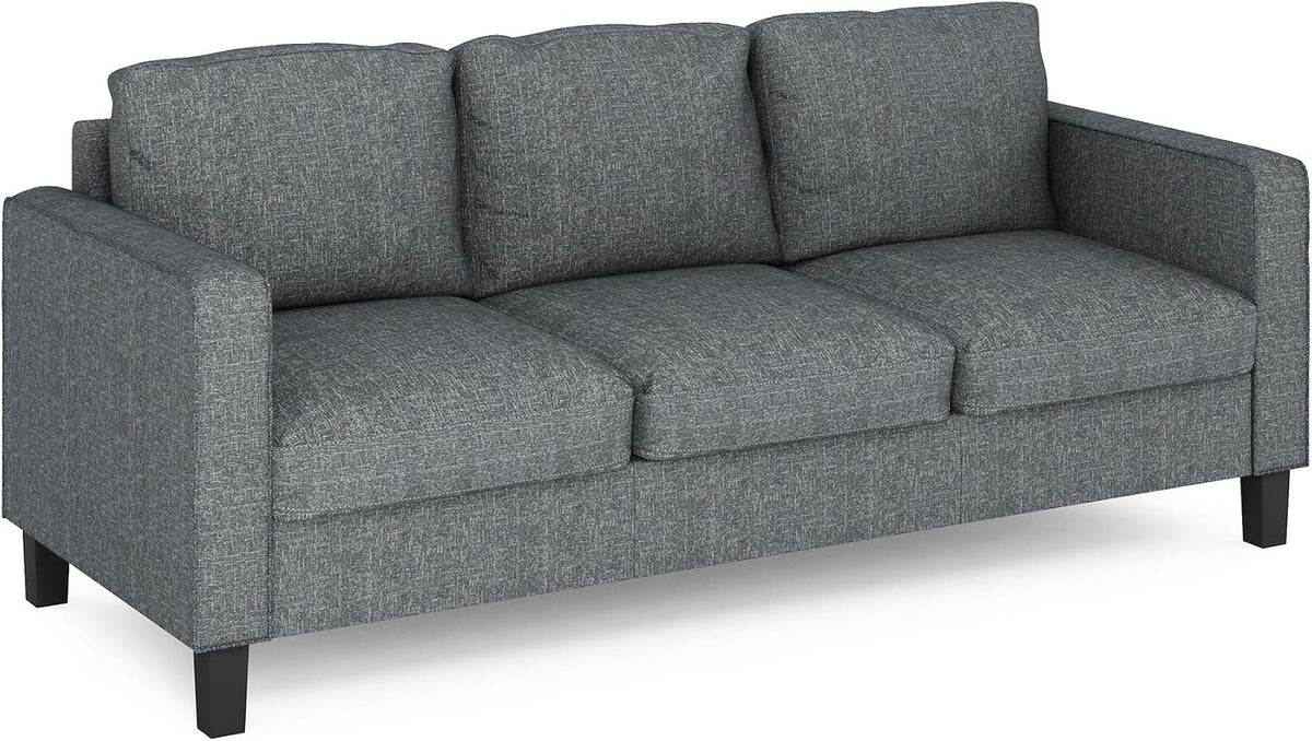 Bayonne 3-Seater Loveseat Sofa, 76" Wide, Gunmetal