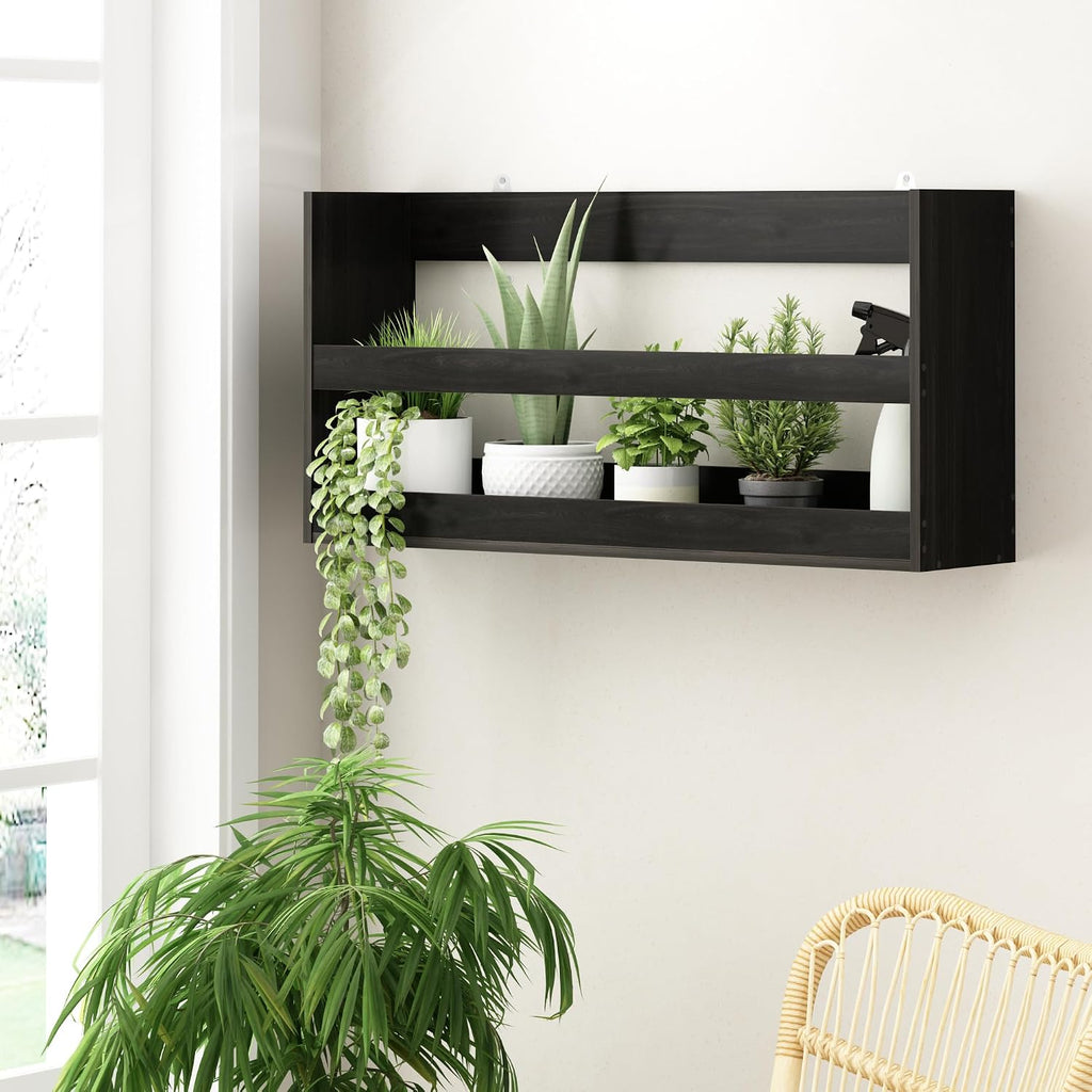 Hermite Rectangular Floating Shelves for Wall, Black Espresso