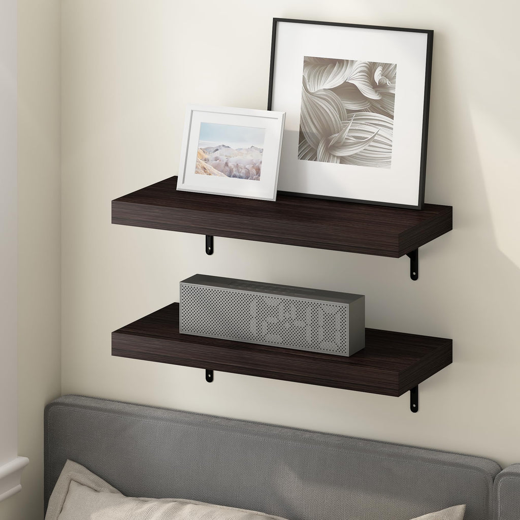 Tanna Oak Floating Shelves for Wall Set of 4, 22-Inch Wall Shelf, Wall Mounted Shelf, for Bathroom, Home Office, Living Room, Natural Oak