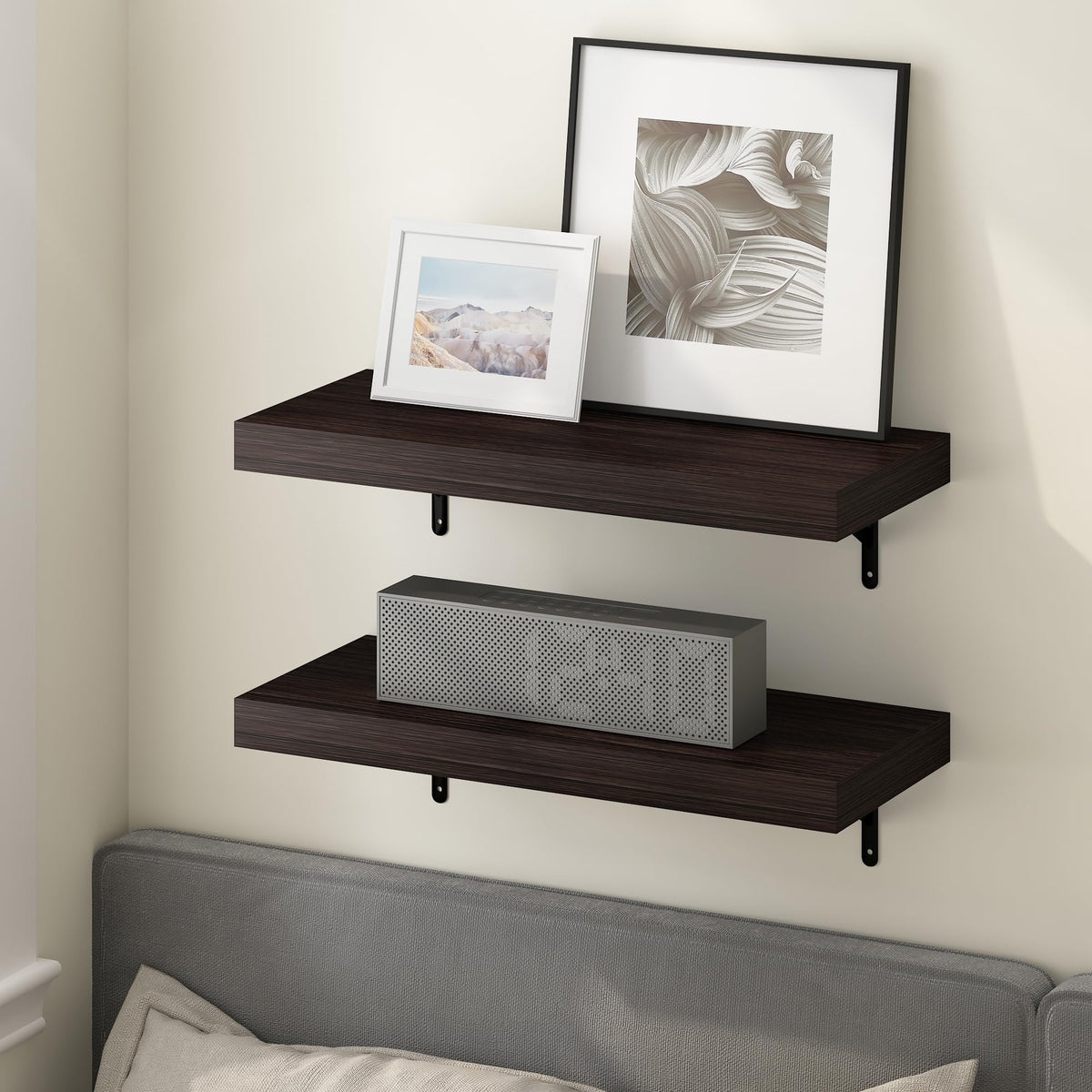 Tanna Oak Floating Shelves for Wall Set of 4, 22-Inch Wall Shelf, Wall Mounted Shelf, for Bathroom, Home Office, Living Room, Natural Oak