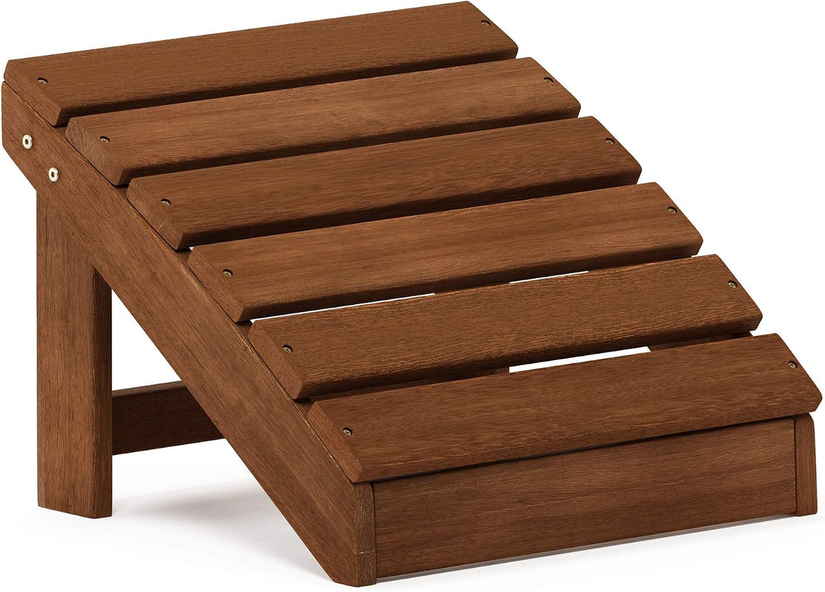 Small Adirondack Outdoor Footstool, Foot Stool, Natural