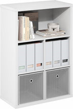 Cubicle 5-Cube Book Shelf, Cube Storage Organizer, Plain White