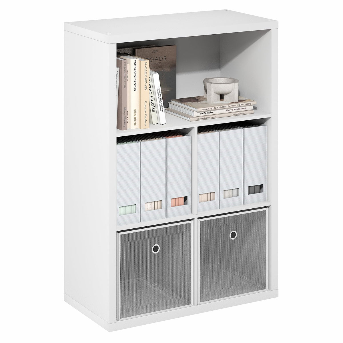 4-Tier Book Shelf, Open Shelves Bookshelf, Light Blue/White