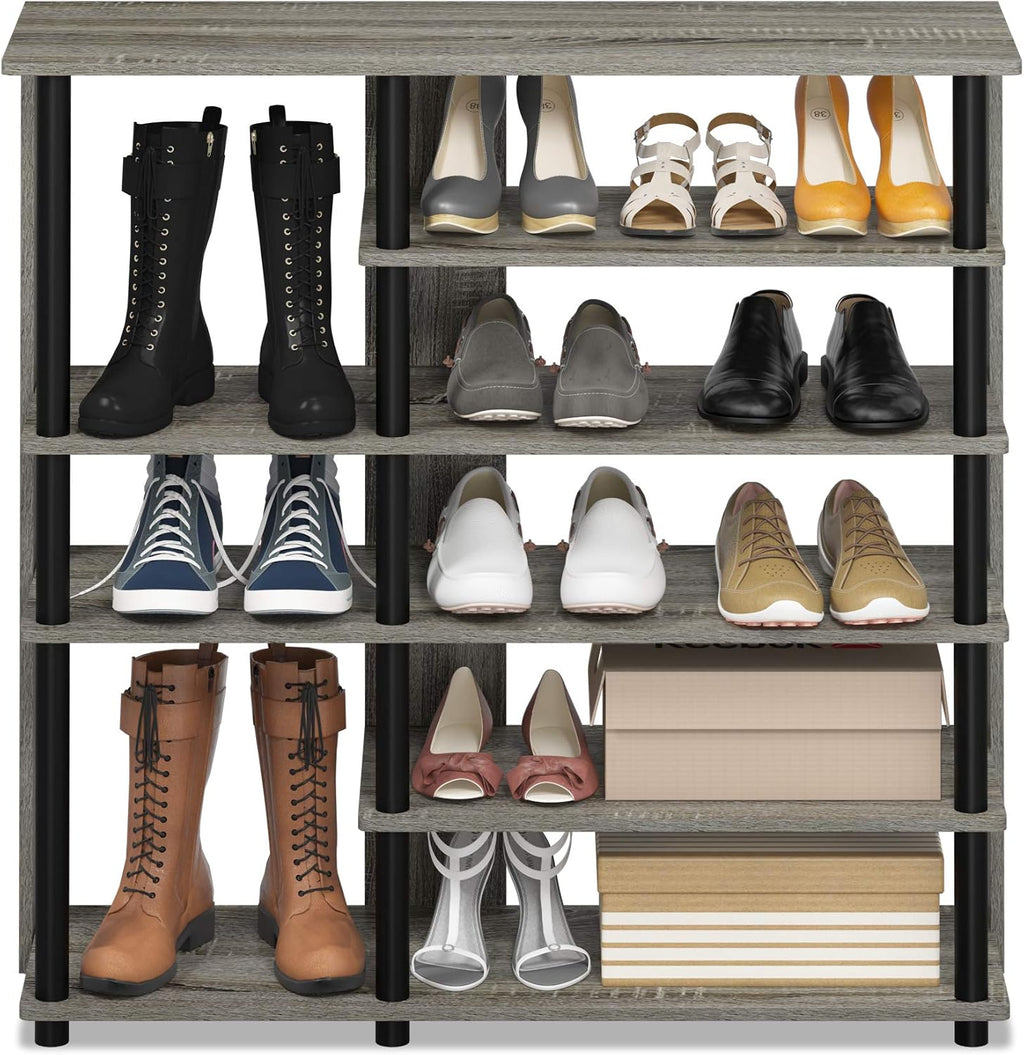 Turn-N-Tube Multi Storage Shoe Rack, 35.2"W 6-Tier, Espresso/Black,17082EX/BK