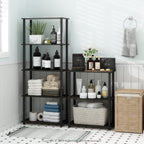 Turn-N-Tube Storage Shelves, 4-Tier Book Shelf, Corner Shelf, Toolless Open Shelves, for Organization and Storage, Living Room, Bedroom, Entryway, Laundry, Black Espresso