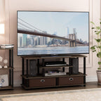 JAYA Large Stand for up to 50-Inch TV, Columbia Walnut/Black/Dark Brown